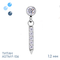 Накрутка с подвеской Pendant Line Crystal 1.2 мм